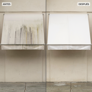 limpieza de toldo antes y despues